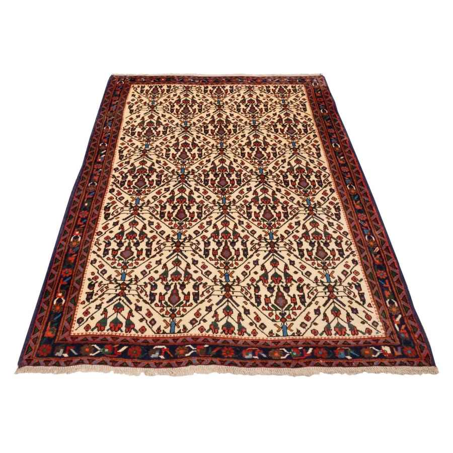 Persian Carpet Hand-Knotted with Cream Color
