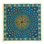 Iranian Tablecloth: Isfahan's Traditional Kalamkari Block Print Blue Galaxy