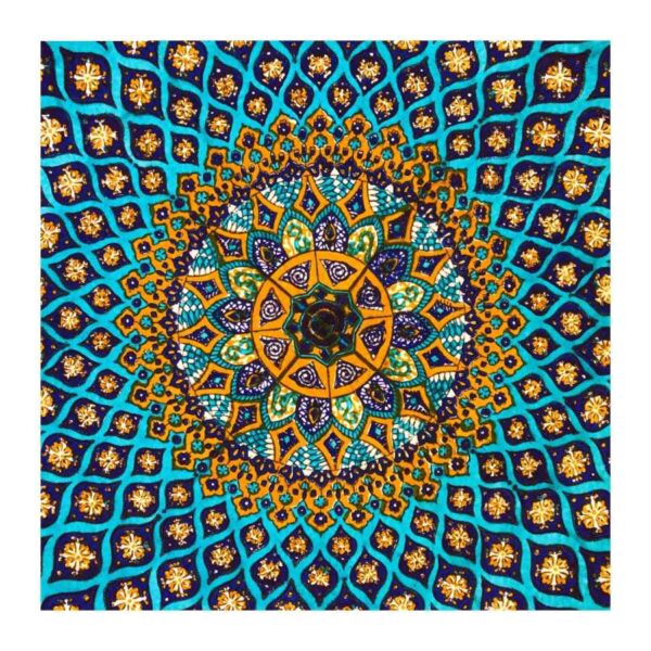 Iranian Kalamkari Tablecloth Model Blue Galaxy II