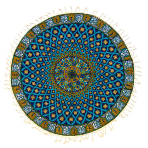 Iranian Kalamkari Tablecloth Model Blue Galaxy II