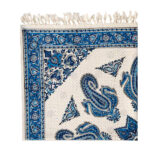 Iranian Tablecloth: Isfahan’s Traditional Kalamkari Block Print Blue Sky