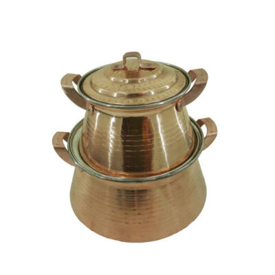 Persian Copper Stock Pot – Traditional Hammered Cooking Set of 2