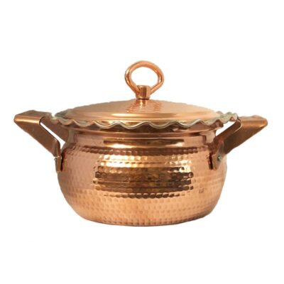 Persian Copper Stock Pot – Traditional Hammered Cooking Set of 2, Model 199