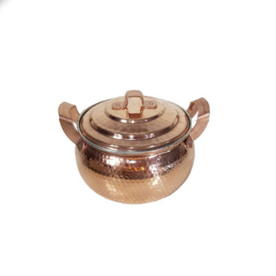 Persian Copper Stock Pot – Traditional Hammered Cooking Set of 4, Model Round