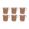 Persian Copper Cup - Set of 6 Handcrafted with Handle for Cold Drinks - Hammered Zanjani