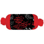 Traditional Persian Cylindrical Bolster Pillow with Velvet Fabric Red