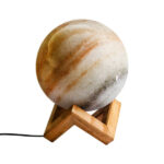 Persian Globe Salt Lamp – Handcrafted Beautiful Moon Design with Wooden Base