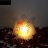 Islamic Flame Salt Lamp Handcrafted with Four Quls Surah Calligraphy