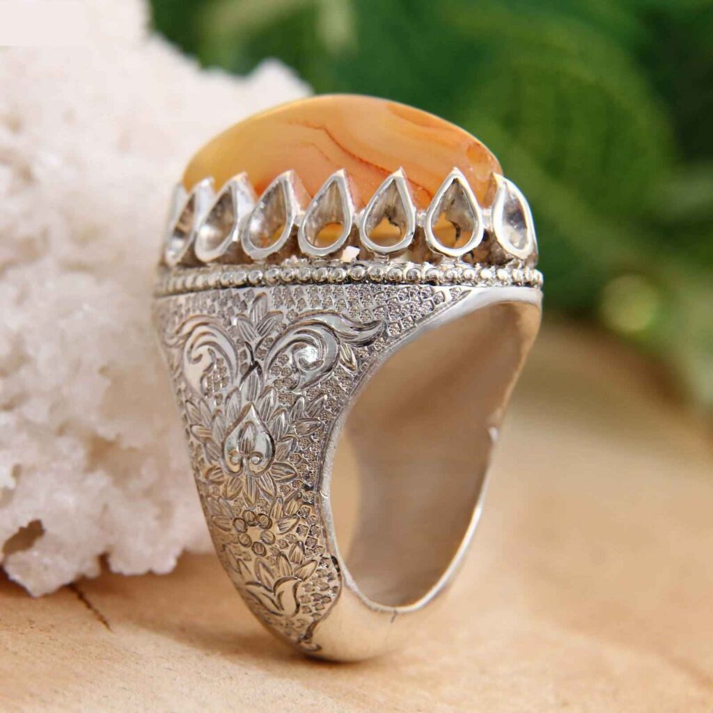 Persian Agate Silver Ring for Men Elegance Ashki ShopiPersia
