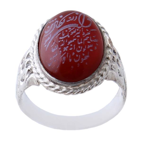 Islamic Agate Silver Ring for Men Elegance Red