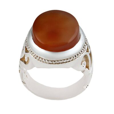 Yemeni Agate Men's Silver Ring Model Minister - ShopiPersia