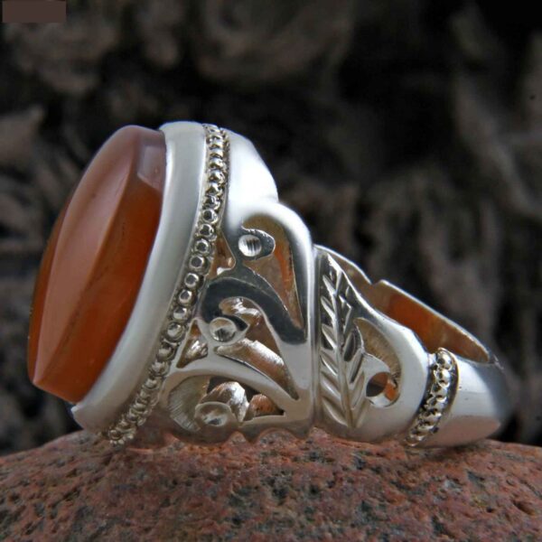 Persian Yemeni Aqeeq Silver Ring for Men Model Minister