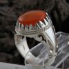 Persian Yemeni Aqeeq Silver Ring for Men Model King