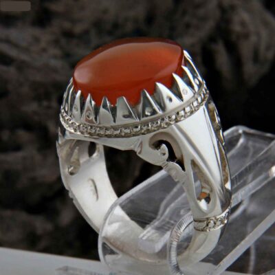 Persian Yemeni Aqeeq Silver Ring for Men Model King
