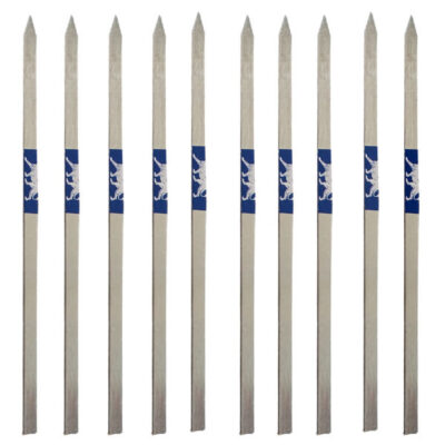 Set of Ten Steel Skewers (17 cm) for Chicken Kebab and Grilling