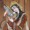 Marquetry Wood Inlay Art - Artistic Persian Lady of love
