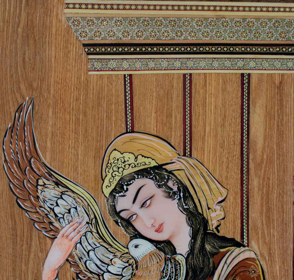 Marquetry Wood Inlay Art – Artistic Persian Lady of love