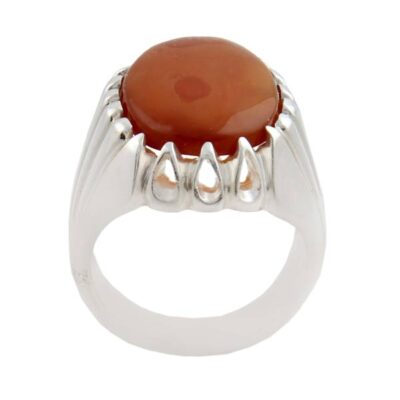 Persian Yemeni Aqeeq Silver Ring for Men Model Aqeeq