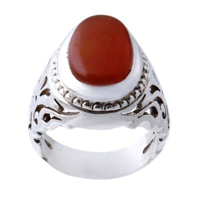 Persian Yemeni Aqeeq Silver Ring for Men Model King