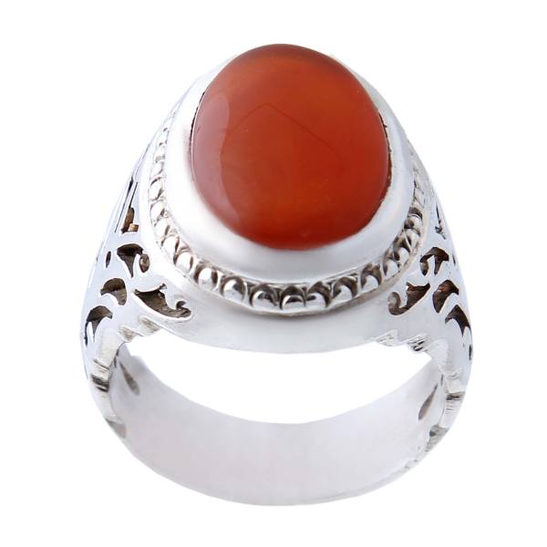 Persian Yemeni Aqeeq Silver Ring for Men Sahand