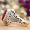 Persian Yemeni Aqeeq Silver Ring for Men Sahand