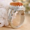 Persian Yemeni Aqeeq Silver Ring for Men Red