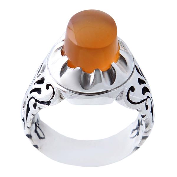 Persian Yemeni Aqeeq Silver Ring for Men