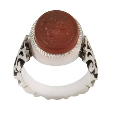 Islamic Agate Silver Ring for Men Elegance Ya Ali Madad