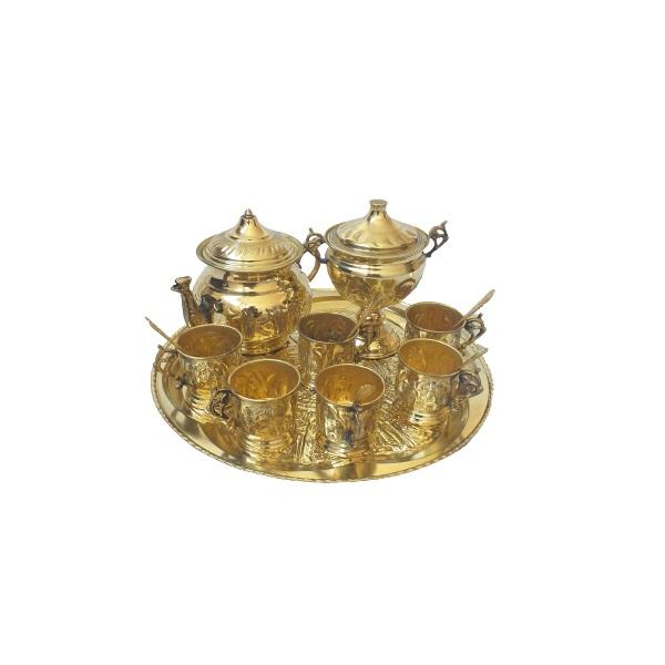 Handcrafted Persian Copper Tea & Coffee Set with Achaemenid Empire Design