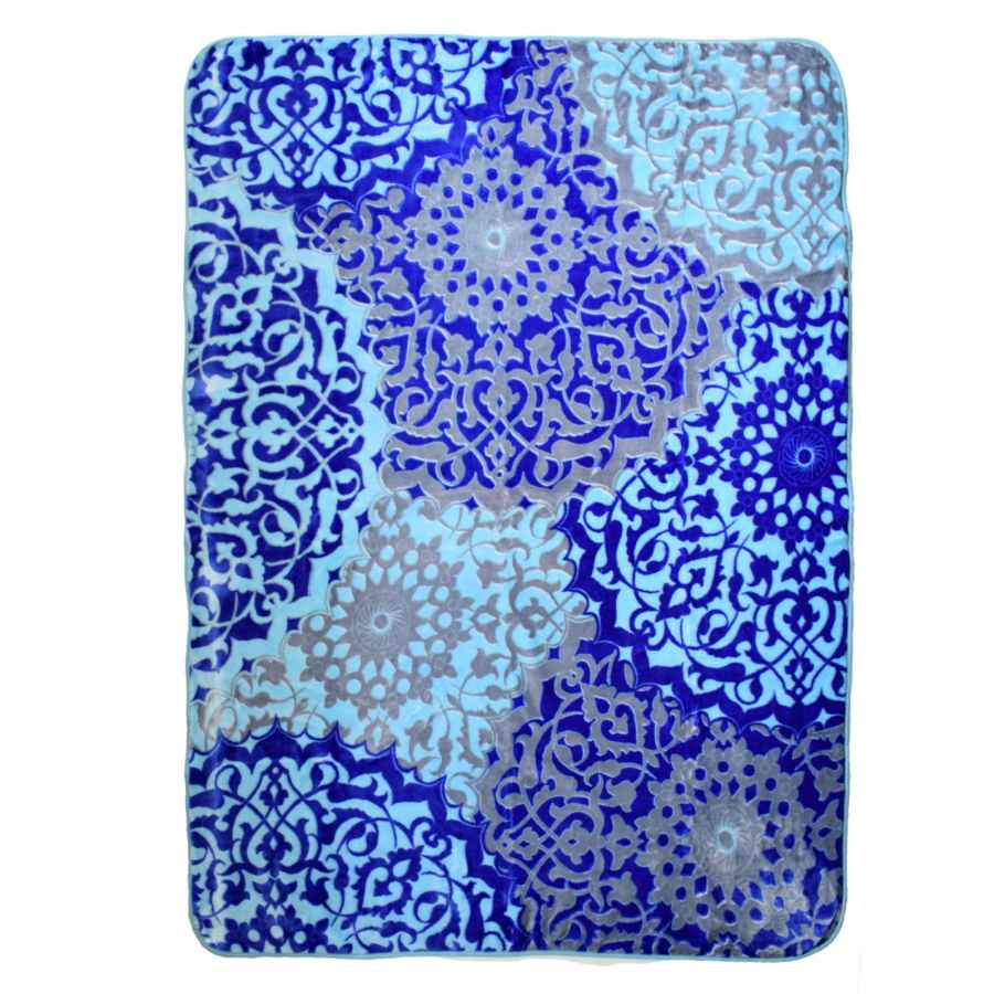 Golbaft Persian Single Bed Blanket Model Blue Sea