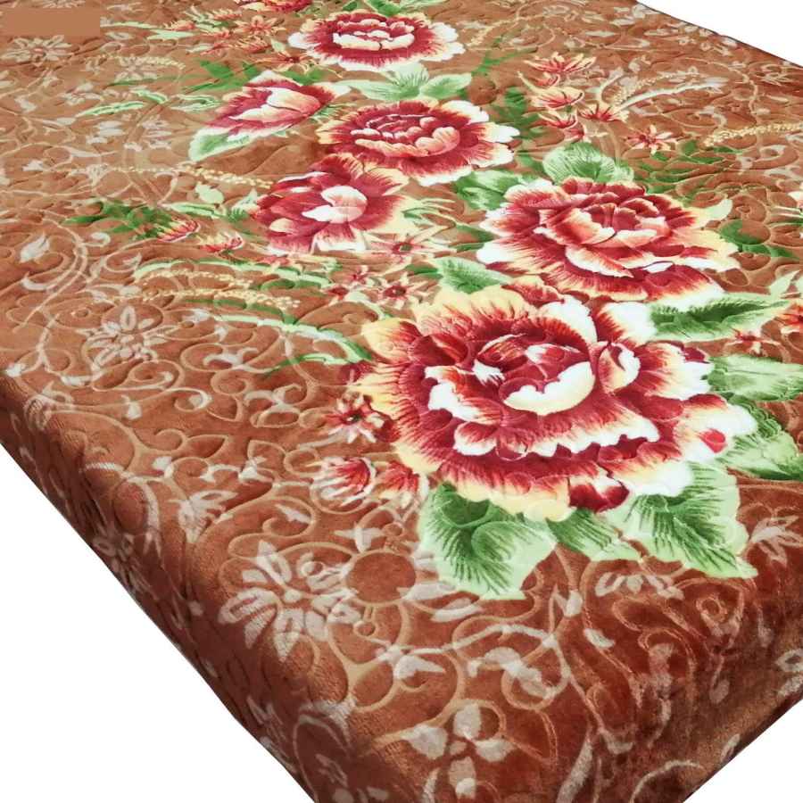 Golbaft Persian Single Bed Blanket Model Ebrown