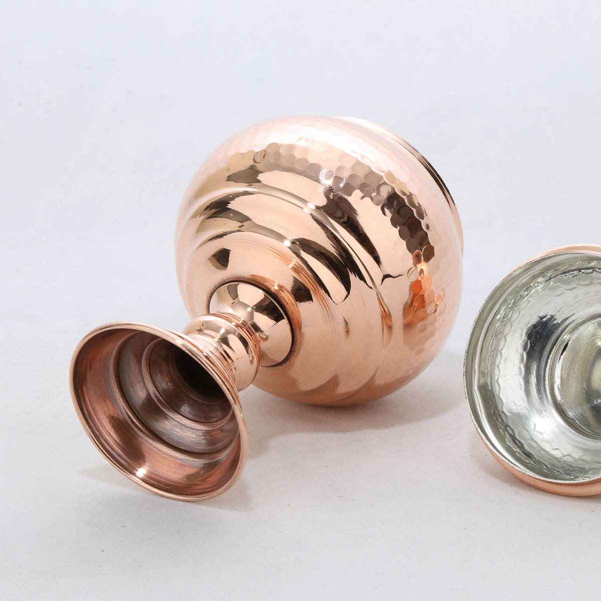 Footed Handcrafted Persian Copper Sugar Bowl with – Hammered
