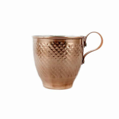 Persian Copper Cup – Handcrafted with Handle for Cold Drinks – Hammered Khomre