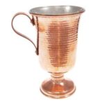 Handcrafted Persian Copper Wine Glass Stemware - Hammered Model Lale