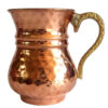 Persian Copper Cup - Handcrafted with Handle for Cold Drinks - Hammered Sheipouri