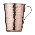 Persian Copper Cup - Handcrafted with Handle for Cold Drinks - Hammered Zanjani