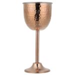 Handcrafted Persian Copper Wine Glass Stemware - Hammered Model Azin