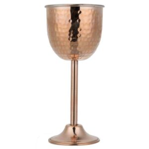 Handcrafted Persian Copper Wine Glass Stemware – Hammered Model Azin