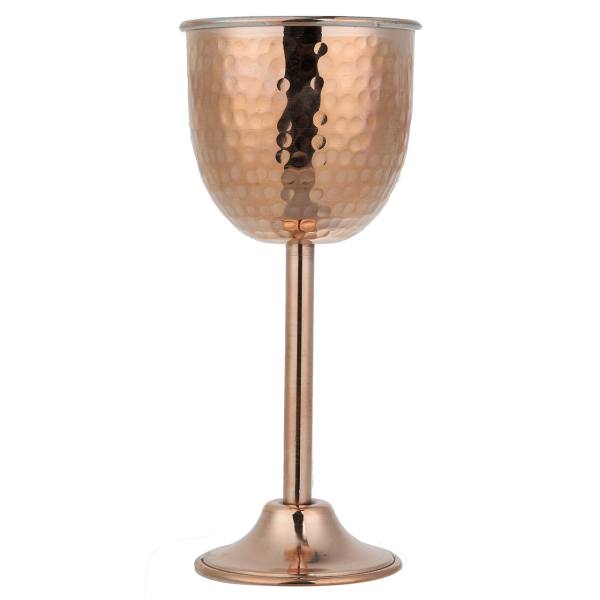 Handcrafted Persian Copper Wine Glass Stemware - Hammered Model Azin