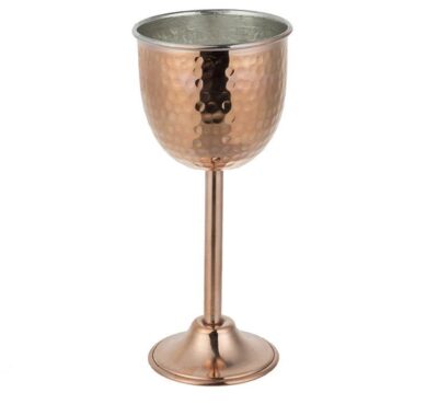 Handcrafted Persian Copper Wine Glass Stemware – Hammered Model Azin