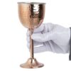 Handcrafted Persian Copper Wine Glass Stemware - Hammered Model Azin