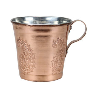Persian Copper Cup – Handcrafted with Handle for Cold Drinks – Hammered