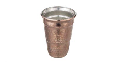 Persian Copper Cup – Handcrafted with Handle for Cold Drinks – Hammered Jam