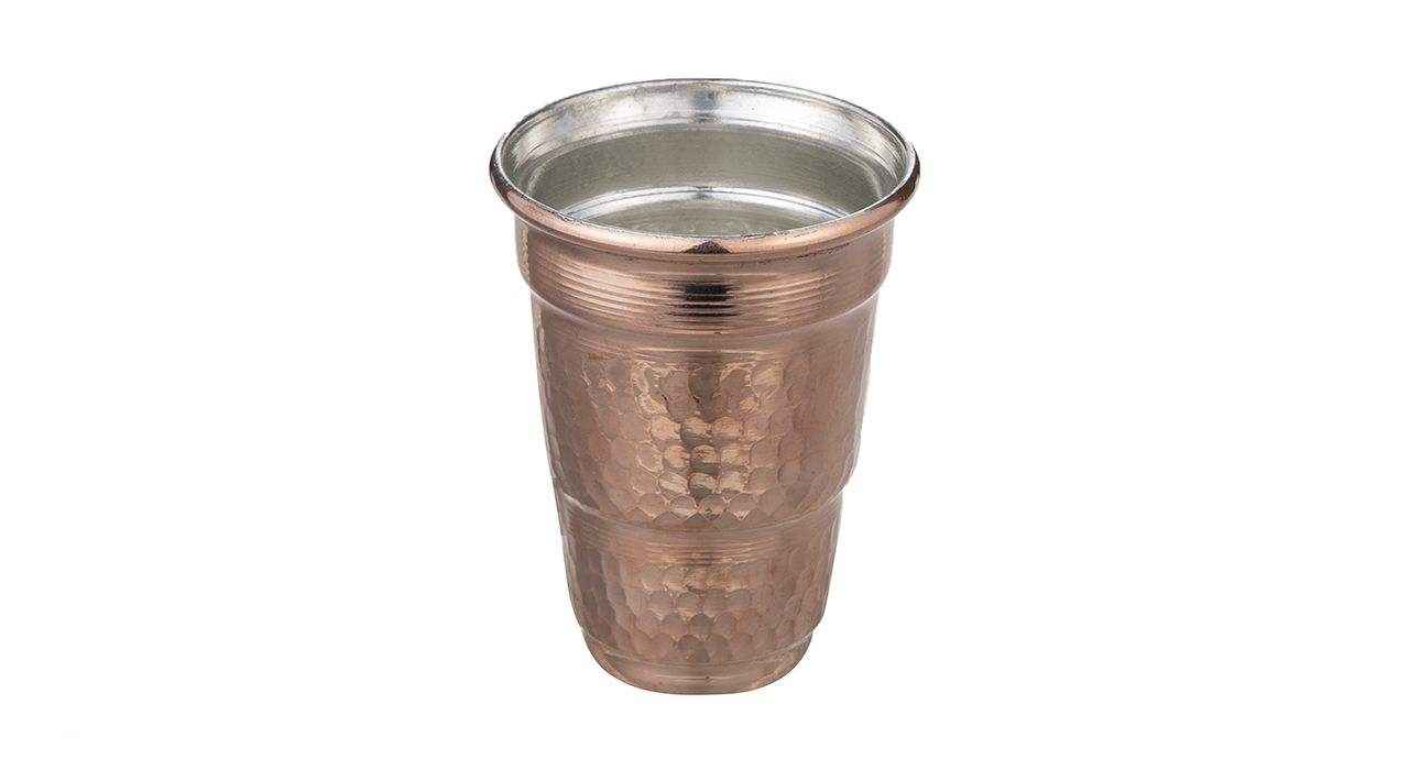 Persian Copper Cup – Handcrafted with Handle for Cold Drinks – Hammered Jam