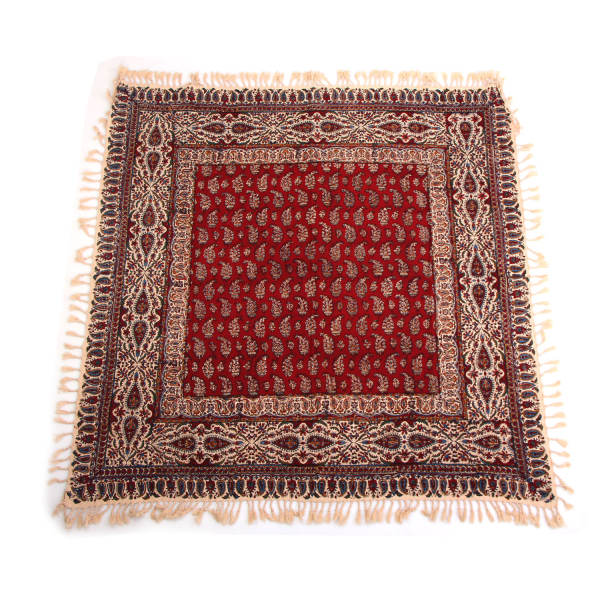 Persian Tablecloth: Isfahan's Traditional Kalamkari Block Print Yellow