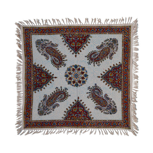 Persian Tablecloth: Isfahan's Traditional Kalamkari Block Print Paisley