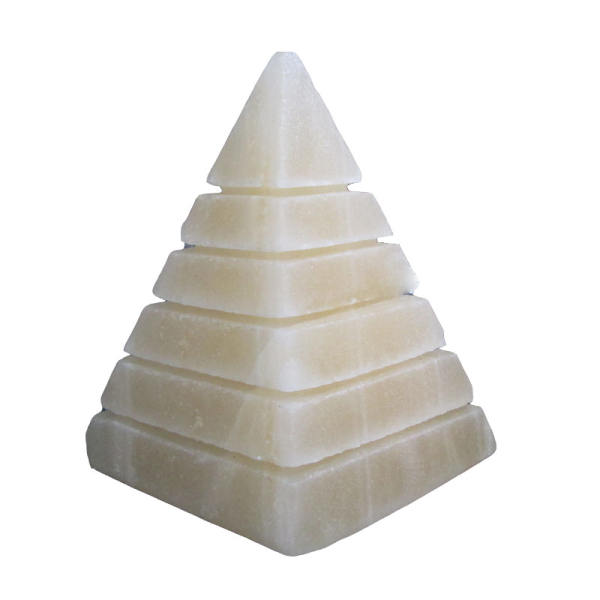 Pyramid Salt Lamp - Handcrafted Grooved Natural Stone Design