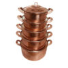 Persian Copper Stock Pot - Traditional Hammered Cooking Set of 5