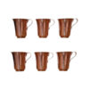 Persian Copper Cup - Set of 6 Handcrafted with Handle for Cold Drinks - Hammered Limak