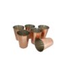 Persian Copper Cup - Set of 6 Handcrafted with Handle for Cold Drinks - Hammered Hakaki